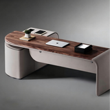Modern Office Desk with Side Storage Cabinet