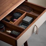 Mid-Century Modern Makeup Vanity with Leather Drawers