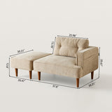 Mid-Century Lounge Sofa with Wood Legs and Back Cushion