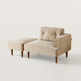 Mid-Century Lounge Sofa with Wood Legs and Back Cushion