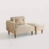 Mid-Century Lounge Sofa with Wood Legs and Back Cushion