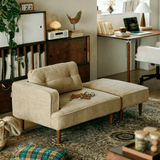 Mid-Century Lounge Sofa with Wood Legs and Back Cushion