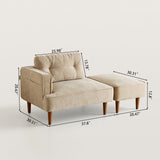 Mid-Century Lounge Sofa with Wood Legs and Back Cushion