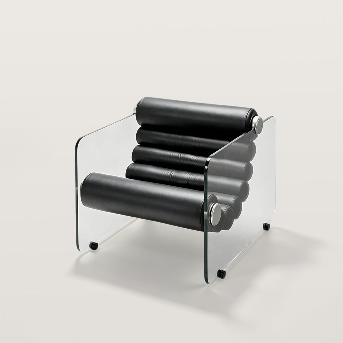 Modern Cylindrical Accent Chair with Glass Frame