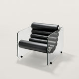 Modern Cylindrical Accent Chair with Glass Frame