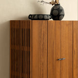 Modern Wood Sideboard with High Legs and Fluted Sides