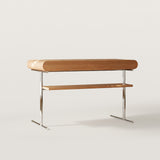 Modern Computer Desk with Drawers and Metal Legs