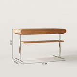 Modern Computer Desk with Drawers and Metal Legs