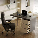 Modern Asymmetrical Computer Desk with Sleek Metal Legs
