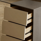 Modern Asymmetrical Computer Desk with Sleek Metal Legs