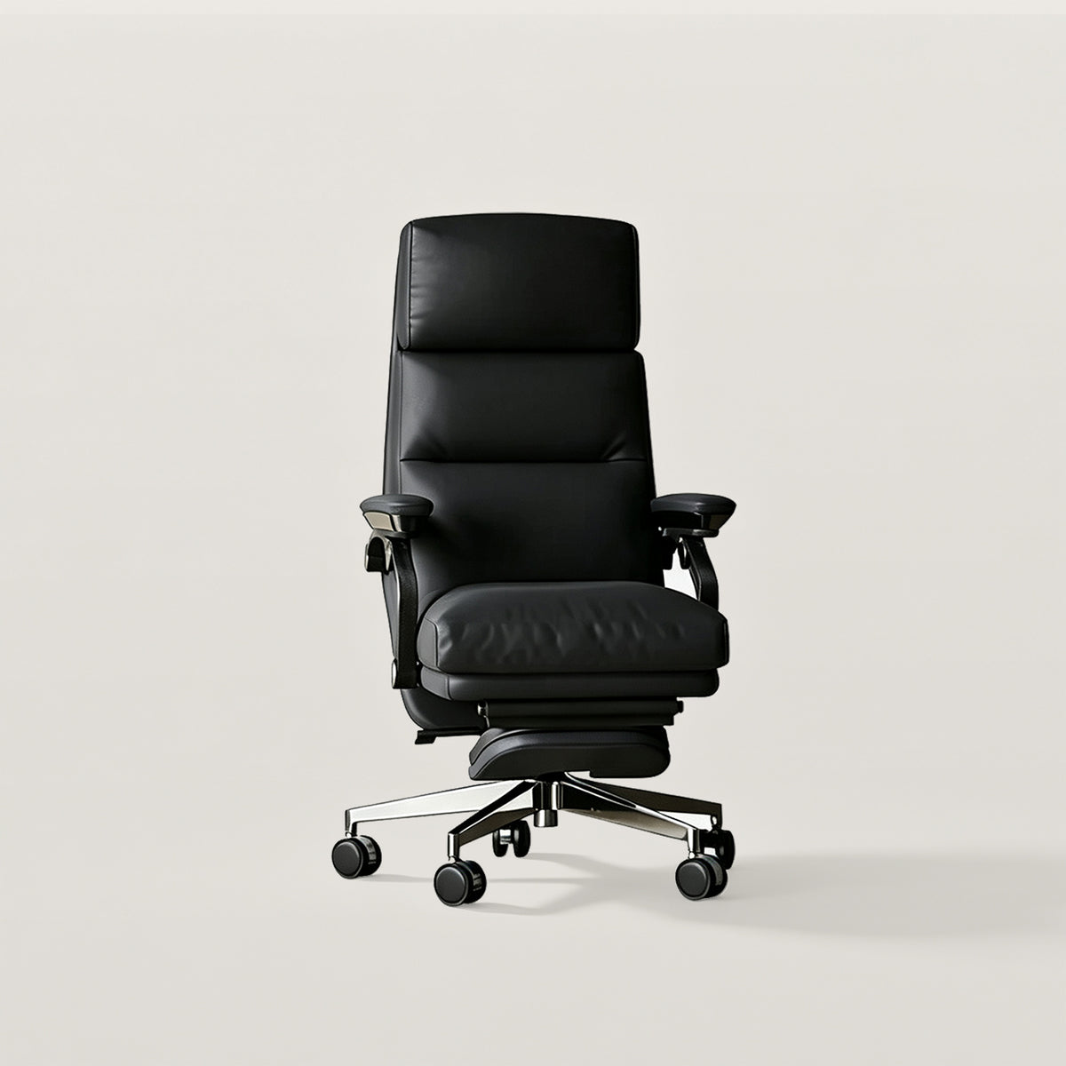 High-Back Executive Office Chair with Metal Base and Wheels