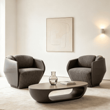 Modern Accent Chair with Leather and Fabric Material