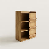 Mid-Century Wood Bookshelf with Magazine Rack