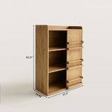 Mid-Century Wood Bookshelf with Magazine Rack