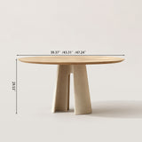 Round Dining Table with Stone Textured Pedestal