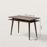 Modern Two-Tier Desk with Cable Management and Tapered Legs