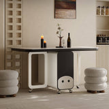 Modern Extendable Dining Table with Wheels
