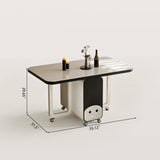 Modern Extendable Dining Table with Wheels