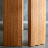 Mid-Century Two-Tone Dining Table with Sculptural Slab Legs