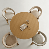 Modern Round Dining Table with Geometric Pedestal Base