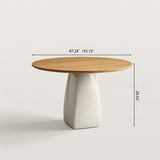 Modern Round Dining Table with Geometric Pedestal Base