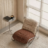 Modern Textured Accent Chair with Metal Frame