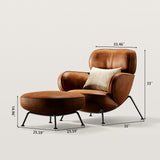 Mid-Century Accent Chair with Ottoman and Metal Legs