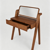 Mid-Century Makeup Vanity Desk with A-Frame Legs and Drawer