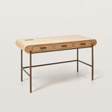 Modern Computer Desk with 3 Drawers and Metal Frame