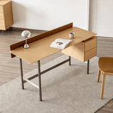 Modern Asymmetrical Computer Desk with 2 Drawers