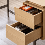 Modern Asymmetrical Computer Desk with 2 Drawers