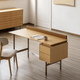 Modern Asymmetrical Computer Desk with 2 Drawers