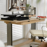 Modern Computer Desk with 2 Drawers and Metal T-Legs