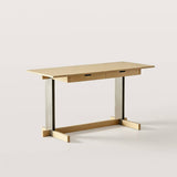 Modern Computer Desk with 2 Drawers and Metal T-Legs