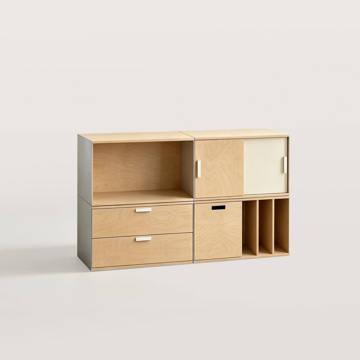 Modular Storage Cabinet with Drawers and Shelves