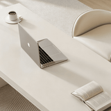 Modern Office Desk with Drawers and Sculptural Stacked Base