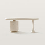 Modern Computer Desk with Curved Top and Tulip Base