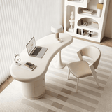 Modern Computer Desk with Curved Top and Tulip Base
