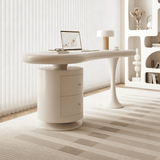 Modern Computer Desk with Curved Top and Tulip Base