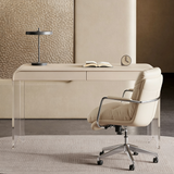 Modern Office Desk with Acrylic Legs and Drawers