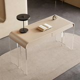 Modern Office Desk with Acrylic Legs and Drawers