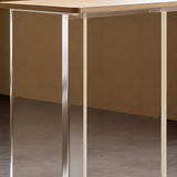 Modern Office Desk with Acrylic Legs and Drawers