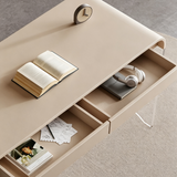Modern Office Desk with Acrylic Legs and Drawers