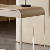 Modern Office Desk with Acrylic Legs and Drawers