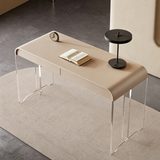 Modern Office Desk with Acrylic Legs and Drawers
