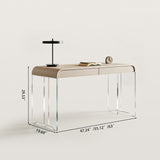 Modern Office Desk with Acrylic Legs and Drawers