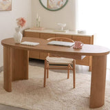 Organic Office Desk with Curved Legs for Home Office