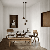 Woven Leather Bench with Wood Frame for Entryway