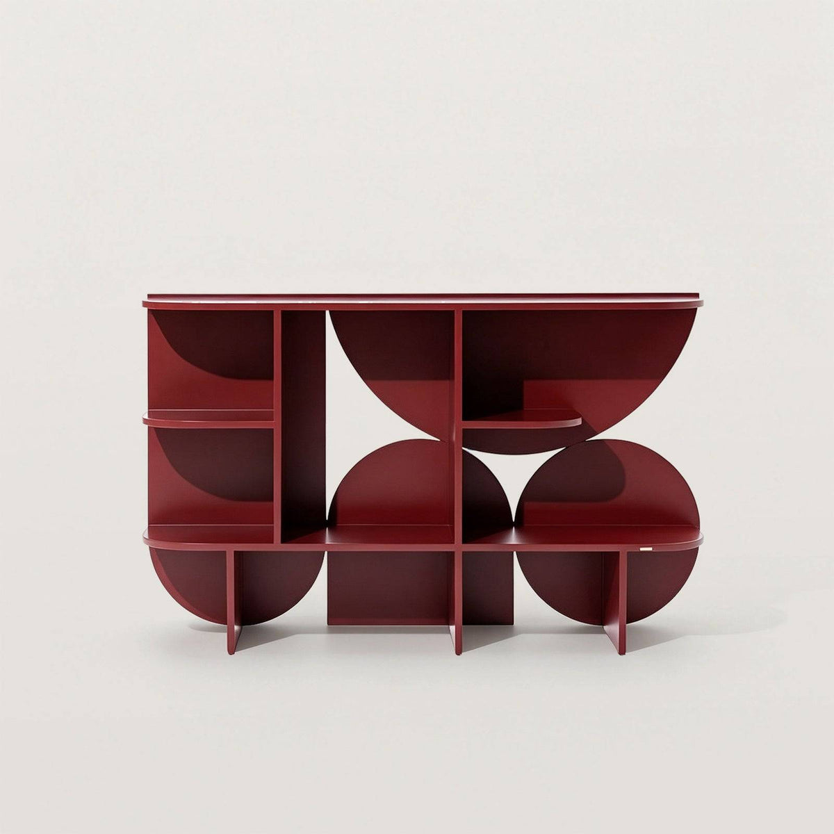 Geometric Storage Cabinet with Open Shelves