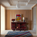 Geometric Storage Cabinet with Open Shelves